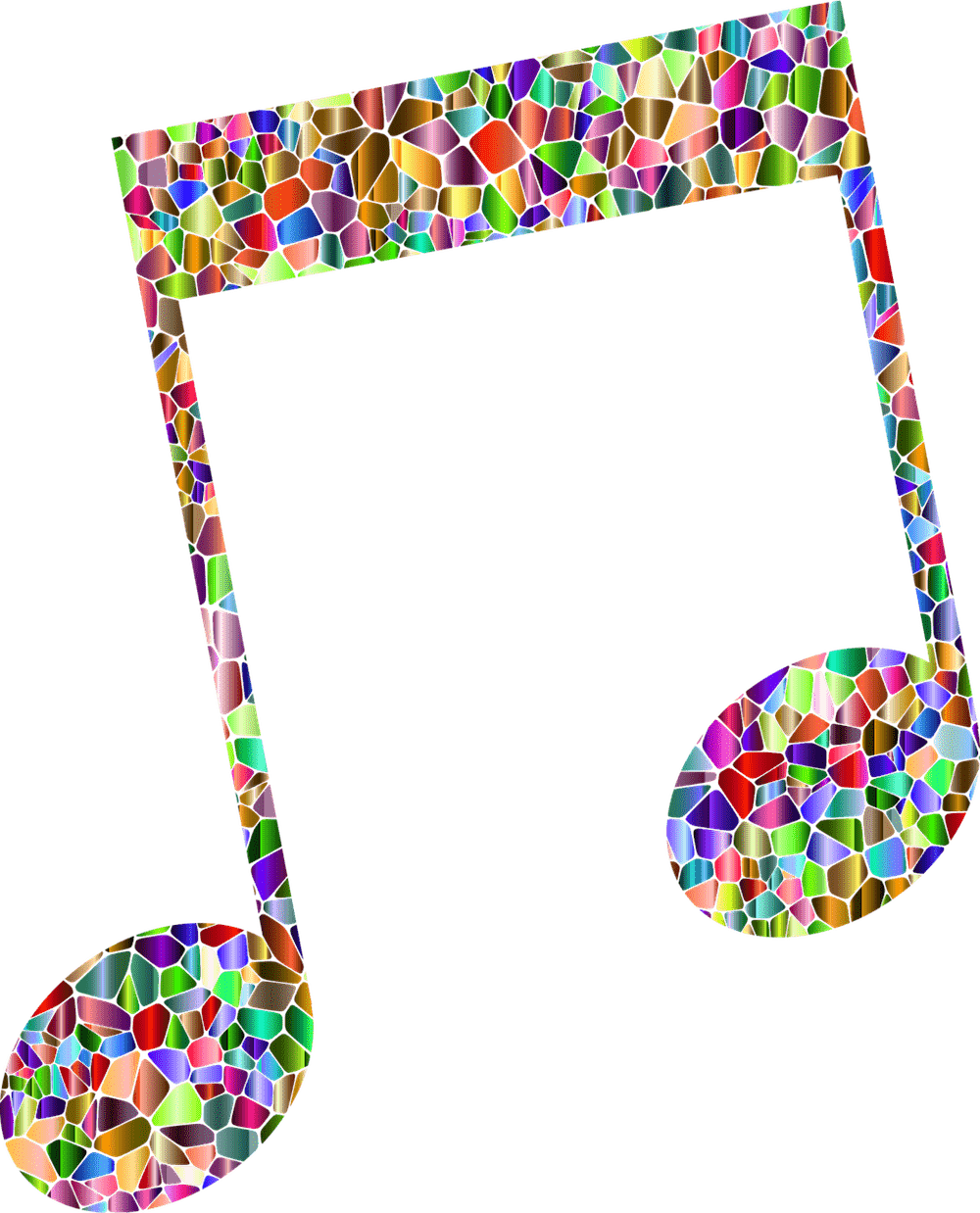 colorful mosaic music note